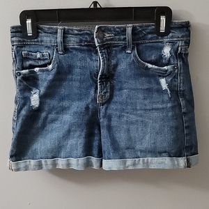 High rise denim shorts